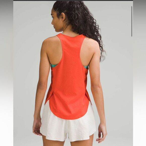 NWT New LULULEMON  Lightweight Stretch Running Tank Top Airflow Emboss Orange 8 - Picture 1 of 8